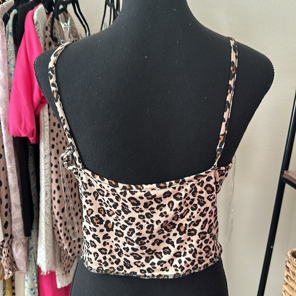 Nwot Peach love y2k leopard print Cami - Picture 2 of 2